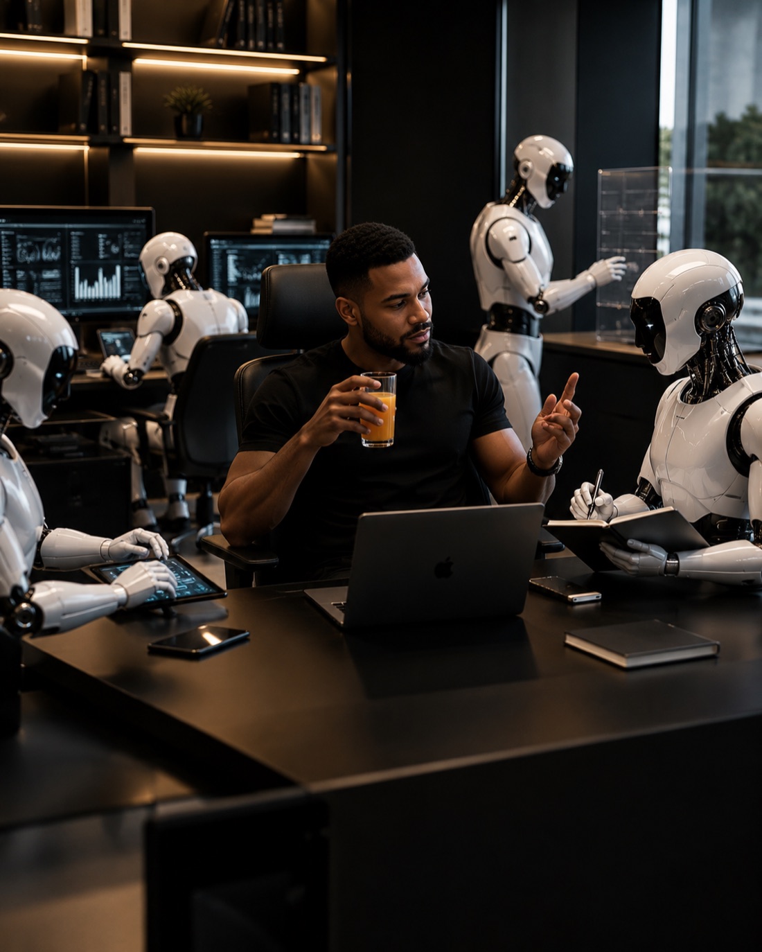 Automação com IA — a sua equipa de agentes a trabalhar
